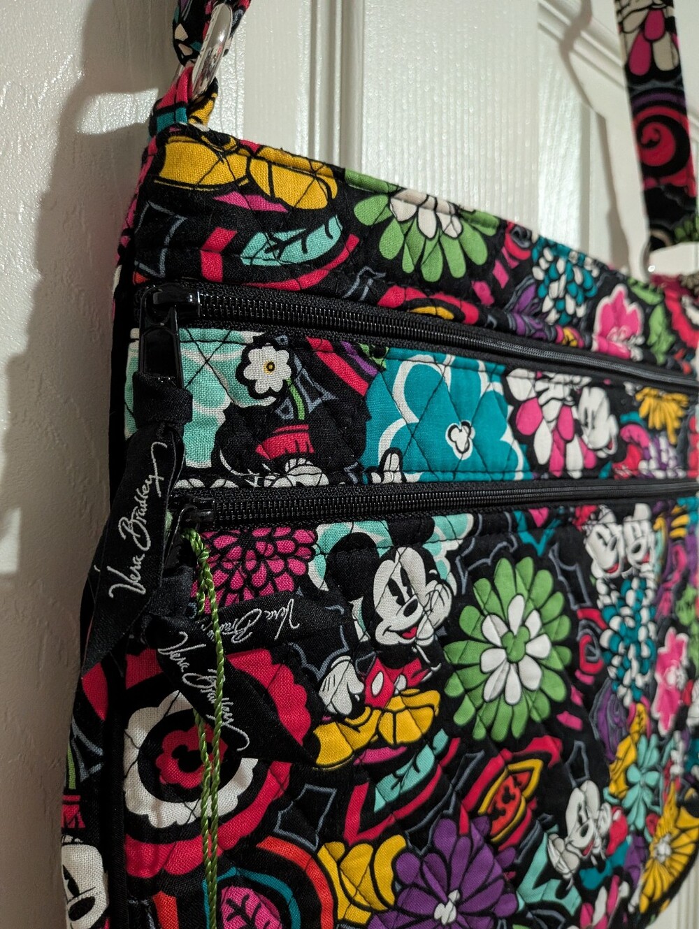 NWT Vera Bradley Disney Parks Mickeys Magical Blooms Triple Zip Hipster - Picture 5 of 8